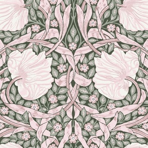 William Morris Pimpernel - 1523 large - Pimpernel Morris Sage Blush Pink