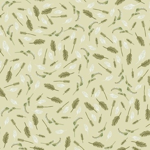 wild grass seed heads green and white wallpaper