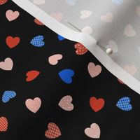Small // Tossed Hearts // Black Red Pink Blue
