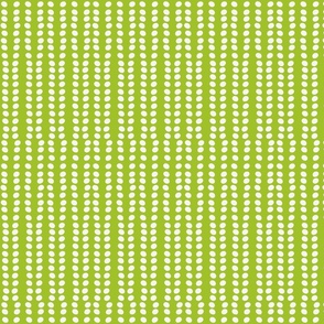 Ditsy Dots Rows - Hand drawn Marks - White Salt on Light Lime
