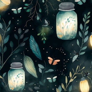 butterflies, fireflies and fairy lanterns- large