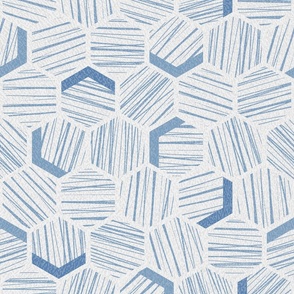 Hexagon Line Jumble in Blue