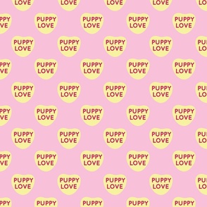 puppy love convoheart 2 inch halfdrop on pink