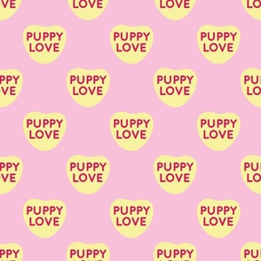 puppy love convoheart 3 inch halfdrop on pink