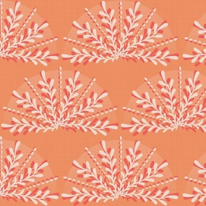 Arched Sprigs in Peach and Coral - XL