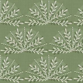 Arched Sprigs on Sage Green - XL