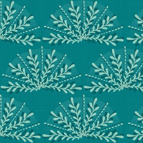 Arched Sprigs in Teal Green - XL