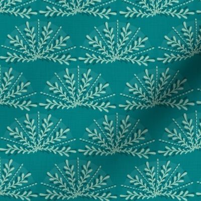 Arched Sprigs in Teal Green
