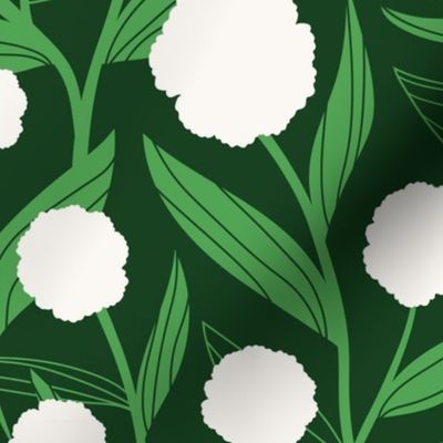 Climbing Floral - Green and White