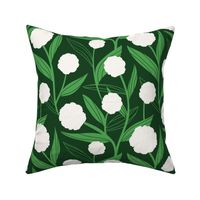 Climbing Floral - Green and White