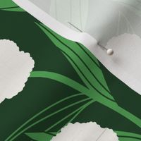 Climbing Floral - Green and White
