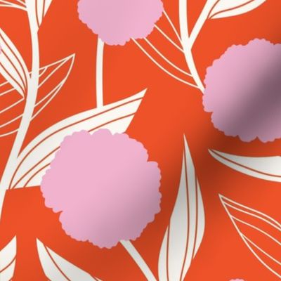 Climbing Floral - Pink and Orange