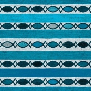 Ocean blues, geometric horizontal stripes