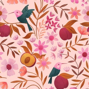 Plum Hummingbird Garden in peach