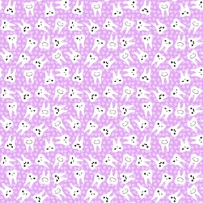 kawaii scattered teeth on spring purple