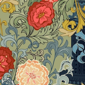 William Morris bouquet sage - L