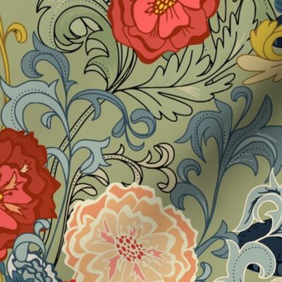 William Morris bouquet sage - M