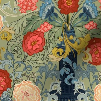 William Morris bouquet sage - S