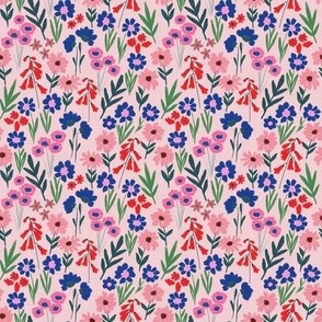 03 Happy Florals in Pink, Blue and Red