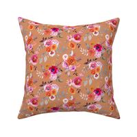 Summer Bliss Hot Pink and Orange Watercolor Floral // Terracotta