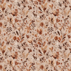 Summer rustic floral Earth tone sand brown Small