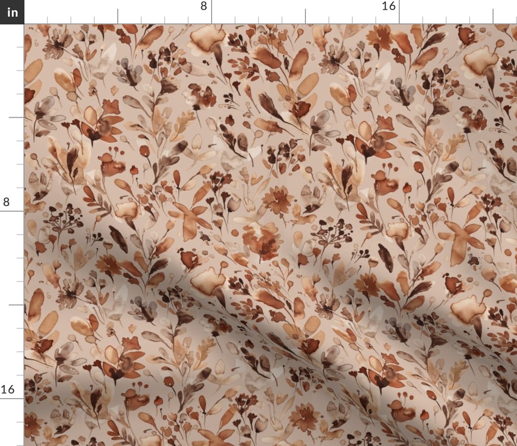 Summer rustic floral Earth tone sand brown Small