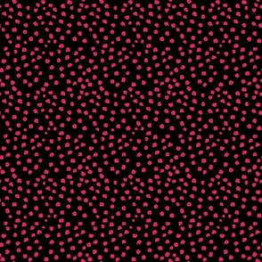  painterly polka dots in black and strawberry red