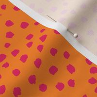  painterly polka dots  - tangerine orange  raspberry