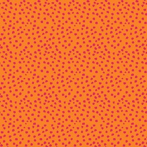  painterly polka dots  - tangerine orange  raspberry