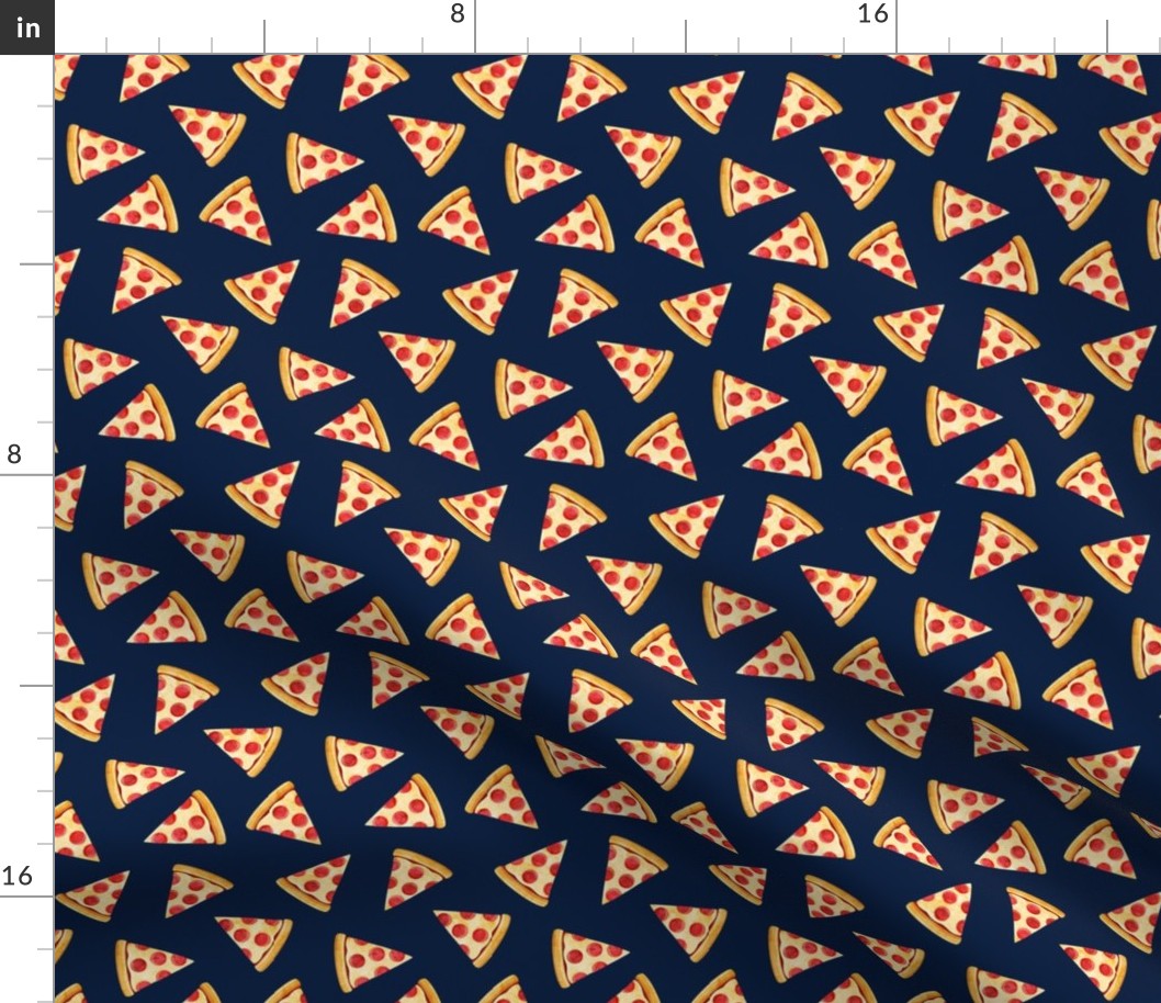 (1.5" scale) pizza slice (navy) food fabric C23