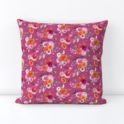 Summer Bliss Hot Pink and Orange Watercolor Floral // Boho Rose