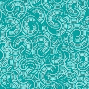 Puff Cloud | Geometric Textured Teal & Aqua Brush Stroke Pattern - 8x8