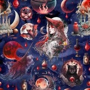 Small Scale Blood Moon Witch Blue Galaxy