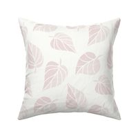 Leaves in Pink and Light Pink on a Cream Background 