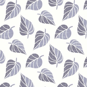 Leaves in Purple and Mauve on a Cream Background