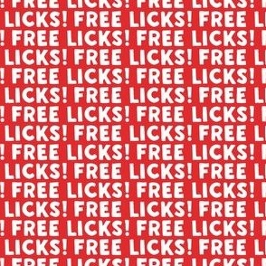 (small scale) Free Licks! - Dog Valentine - Red - C23