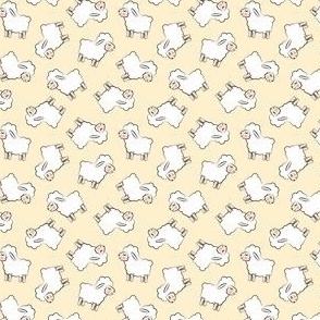(extra small scale)  Lambs - cute lambs - sheep - yellow - spring easter - C23