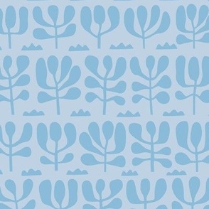 Organic Garden Baby Blue on Fog - medium