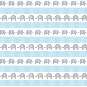 Pastel Blue Elephant and Polka Dot Pattern