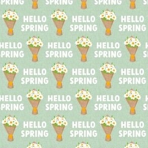 (med scale) Hello Spring - Flower bouquet daisy - green - C23