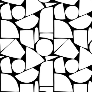 (M)_Abstract Geometric Mosaic 6. White on Black #blackandwhitepattern #minimalabstract #organicgeometry