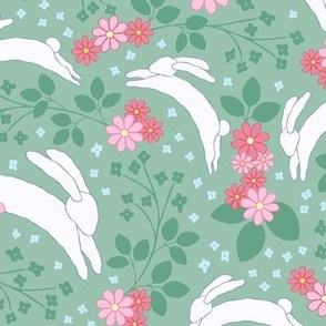 White Rabbit in the Rose Garden - JUMBO