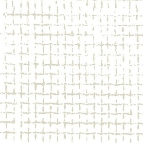 Irregular Textured Weave - White and Beige Medium Scale