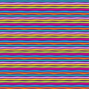 Magic Doodle Stripes RAINBOW - SMALL - Multicolor Purple