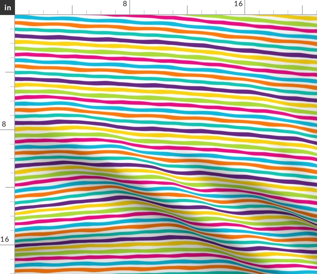 Magic Doodle Stripes RAINBOW - SMALL - Multicolor White