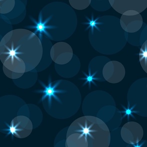 Turquoise Laser Points of Light Stars on Teal Background