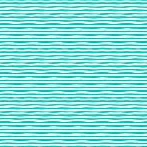 Magic Doodle Stripes RETRO - SMALL - Aqua Turquoise Blue