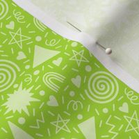 Magic Doodles MONO - SMALL - LIME Green Memphis Design