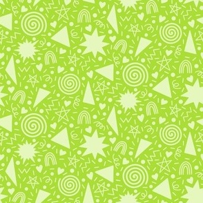 Magic Doodles MONO - SMALL - LIME Green Memphis Design