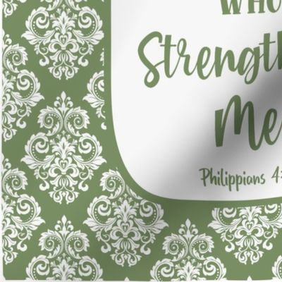 14x18 Panel I Can Do All Things Through Christ Who Strengthens Me philippians 4:13 Christian Bible Verses Scripture Sayings and Hymns on Moss Green
